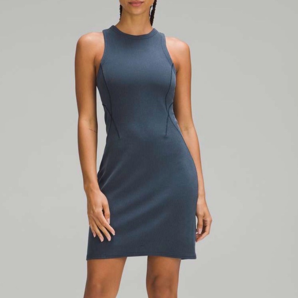 lululemon (8) Ribbed Softstreme Slim-Fit Tank Dress blue